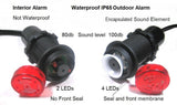 True Waterproof IP65 Piezoelectric Tonal Signal Alarm Buzzer + LED 24V Socket Panel #CAL1WP-24