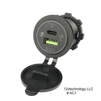 USB Dual Type A and C Charger Plug Socket 12 Volt Outlet Handlebar Motorcycles Mount Fits Harley #Cpa1+ahrn60+dmnt