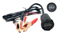 36V DC Clip-on White LED Voltmeter Digital Battery Monitor Tester Minder Fused Cable #cvm36+sbpn+a60alg