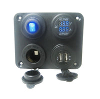 Monitor Voltage Current Wired Switched Panel 3.1 A USB Charger +12 Volt Socket. #SVC2-B