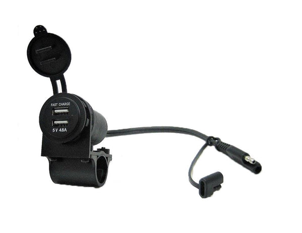 SAE to USB Charger Adapter Fast Charge 4.8 Amps Motorcycle Handlebar 3 –  12vtechnology LLC