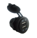 Dual USB Charger + Voltmeter +12V Socket + Switch 4 Hole Panel Marine Car Truck