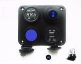 3.1 Amp USB Charger + Voltmeter + 12V  LED Socket + Switch Panel Outlet Wires - 12-vtechnology