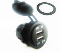 No LED Waterproof 3.1A USB Charger Socket 12V Outlet Power Marine Motorcycles - 12-vtechnology