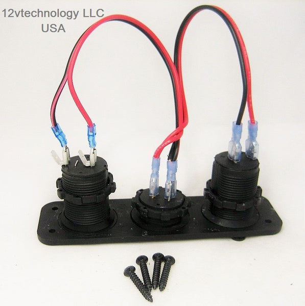 12 Volt / 24 Volt Triple 4.8A USB Charger + Red Voltmeter + Plug Socke –  12vtechnology LLC