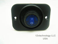 Waterproof Rocker Toggle Switch SPST Socket 12 Volt Marine Blue LED Panel Dashboard  #swb1