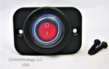 Double Sealed Waterproof Red LED Rocker 12 Volt Toggle Switch SPST Marine Round IP66 - 12-vtechnology