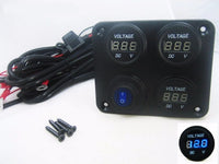 Three 12 Volt Battery Bank Voltmeter Monitor RV Marine House Starting Wired Switch - 12-vtechnology