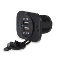Fits Battery Tender SAE Cables Dual USB Charger Socket Plug 3.1A Dash Mount 60" - 12-vtechnology