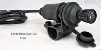 New Motorcycle 12V Cigarette Lighter Plug & Socket Outlet Handlebars 3/4" to 1" - 12-vtechnology