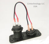 Red Waterproof Panel USB Charger Socket 3.1 Amp + Voltmeter + Jumper Wire 12V - 12-vtechnology