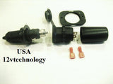 Waterproof Lighter Power Socket Locking Plug, Boot 12 Volt Marine Motorcycle - 12-vtechnology
