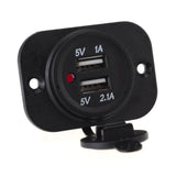 RED LED 12V DC 3.1A Waterproof Dual Car USB Charger Socket Panel Mounting Screw