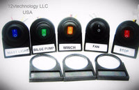 3x Label Tags For 12V Lighter Plug Socket, USB charger, Alarm, Engel, Switches - 12-vtechnology