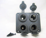 Waterproof Four 12V Accessory Plug Power Socket Lighter Outlet Jack Marine RV - 12-vtechnology