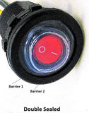 Double Sealed Waterproof Rocker Toggle SPST LED Switch & Utility Box 12 Volt IP66 - 12-vtechnology