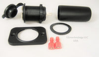 Waterproof Accessory Lighter Plug Socket Outlet 12V Marine, Boot, Fuse Holder - 12-vtechnology