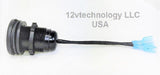 Double Sealed Waterproof Rocker 12V Toggle Switch SPST Black Socket Round IP66 - 12-vtechnology