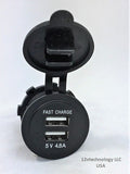 4.8 A USB Charger Plug Socket 12 Volt Outlet Handlebar Motorcycles Mount Fits Harley - 12-vtechnology