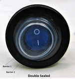 Double Seal Blue LED Waterproof Rocker 12V Toggle Switch SPST Marine Round IP66 - 12-vtechnology