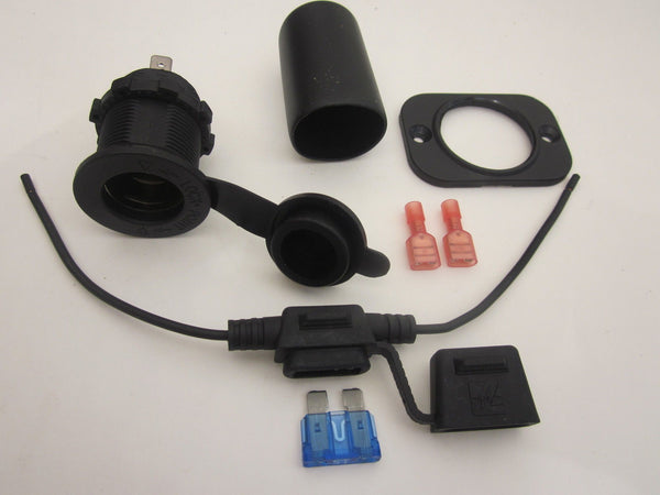 Accessory Lighter socket 12V kit marine w/ fuse holder - 12-vtechnology