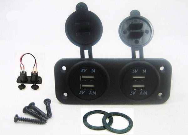 Chaging Station 3.1A USB Charger Socket Wall Panel Mount Marine 12V Power Outlet - 12-vtechnology