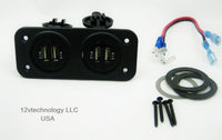 Highest Power Twin  True 8.4 Amp USB Charger Socket Plug Waterproof No LED 12V - 12-vtechnology