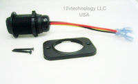 Waterproof LED Round Rocker Toggle Switch On/Off 12V Socket Dash Mount Yellow - 12-vtechnology