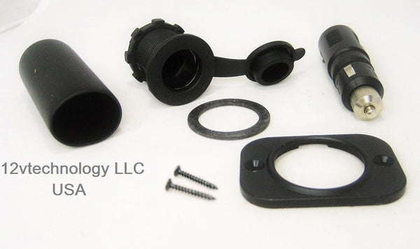 Lighter Accessory Marine Grade Waterproof Socket & Locking Plug,12 Volt USA - 12-vtechnology