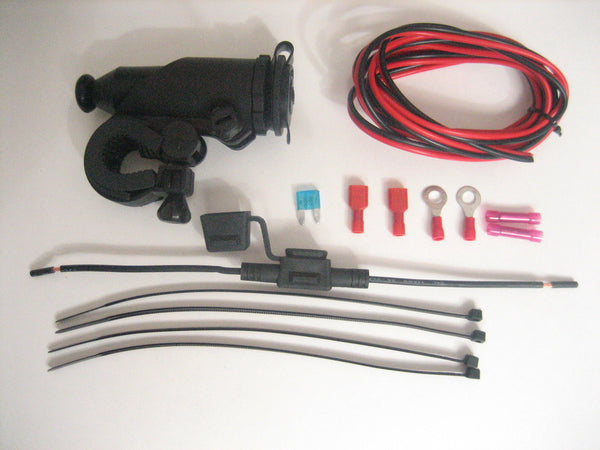 Harley Motorcycle 12 Volt Lighter Accessory Socket Kit-mount boot fuse wires - 12-vtechnology