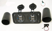 Waterproof Dual USB 3.1 Amp Chargers Plug  Mount 12V Outlet + Boot + Wires +Fuse - 12-vtechnology