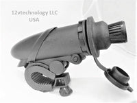 Fits Harley 12V Cigarette Lighter Plug & Socket Outlet Handlebars 7/8 to 1-1/4" - 12-vtechnology