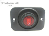 Waterproof LED Rocker Toggle Switch SPST Marine 24V Panel Round Lighted Boat Red #swr1-24