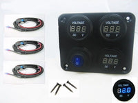 Three 12 Volt Battery Bank Voltmeter Monitor RV Marine House Starting Wired Switch - 12-vtechnology