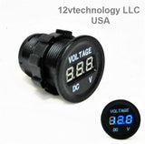 12V 24V DC Blue Voltmeter Digital Battery Monitor Tester Minder Panel Mount - 12-vtechnology
