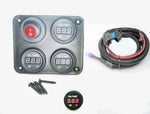 Three battery or Bank Voltmeter Display Test Monitor w/ XLong 72" Fused Cables - 12-vtechnology