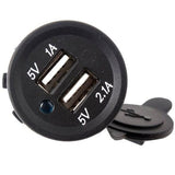 Waterproof Dual USB Charger Socket Power Plug Outlet 3.1 A Dash Mount w/ Wires. - 12-vtechnology