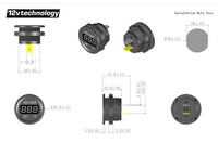 Three Heavy Duty 20A 12V Plug High Power Voltmeter Socket Plug Outlet Panel RV - 12-vtechnology