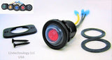 Double Sealed Waterproof Red LED Rocker 12 Volt Toggle Switch SPST Marine Round IP66 - 12-vtechnology
