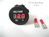 Waterproof Socket Power Outlet Volt Meter Panel Mount Marine 12 /24 V Voltmeter - 12-vtechnology