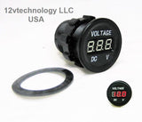 New Industrial Large Body 12 /24 DC Round Red Voltmeter Battery Monitor Marine - 12-vtechnology