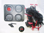 12 Volt Battery Voltmeter Monitor Display 3 Banks House Starting Switch 60" Wires - 12-vtechnology