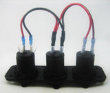 Fused Triple Fast Smart 4.2 Amp USB Charger + Voltmeter +12V Socket Panel Marine - 12-vtechnology