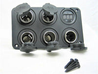 Five Heavy Duty 20A 12V  High Power Voltmeter Socket Plug Outlet Panel RV Fuse - 12-vtechnology