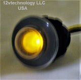 New Double Sealed Yellow LED Waterproof Rocker 12 Volt Toggle Switch SPST Round IP66 - 12-vtechnology