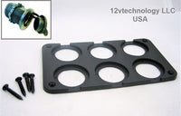 Six Hole Socket USB 12V Power Plug Outlet Surface Panel Mounting Plate - 12-vtechnology