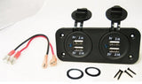 Double USB 4.2 Amp Chargers Panel Plug Jack Mount Marine 12V Outlet With Wires. - 12-vtechnology