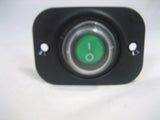 Single Seal Waterproof Rocker Toggle LED Switch SPST Marine Round 12V Green IP63 - 12-vtechnology