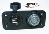 Waterproof Dual USB Charger Socket + Switch +Wires 12 V Outlet Power Marine Boat - 12-vtechnology