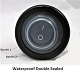 Double sealed Waterproof Rocker 12V Toggle Switch DPST Marine Socket Round IP66 - 12-vtechnology